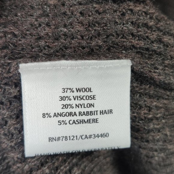 Eileen Fisher Wool Cashmere 3/4 Sleeve Cardigan Sweater Brown Size Small Petite - Picture 5 of 5